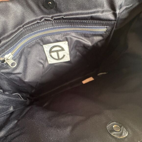 Telfar Medium Shopping Bag Double Handled Tote Dark Olive Vegan Faux Leather NEW - Picture 5 of 10